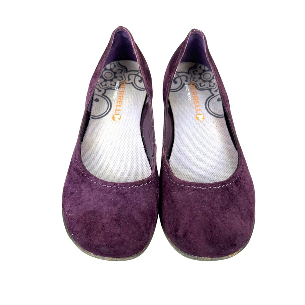Merrell Rosella Truss Suede Ballet Flats Plum Purple Slip On Comfort Shoes Sz 7